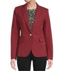 Derek Lam 10 Crosby Allie Single Breasted Blazer in Maroon